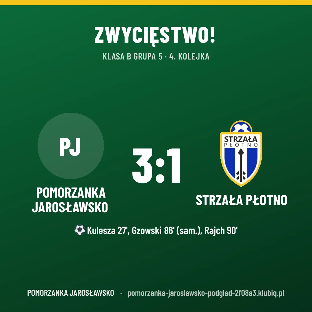Pomorzanka Jarosławsko 3:1 STRZAŁA PŁOTNO