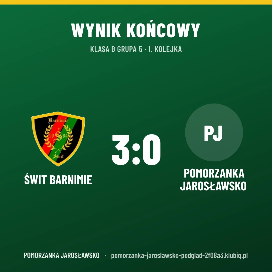 Świt Barnimie 3:0 Pomorzanka Jarosławsko